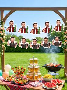 6/9/12pcs Banner Foto Kustom untuk Pesta Bertema Bir Pria, Banner Kartun yang Dipersonalisasi untuk Pesta Bujang, Dekorasi Pesta BBQ di Halaman Belakang - MultiWarna - View 4
