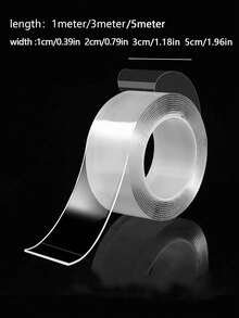1 Roll Multi-Purpose Double-Sided Tape, Daily Transparent Strong Stretchable Sealing Strip Rubber Sealing Strip, Easy To Use, Stickers, Wall Decals, Vinyl Stickers, Home Decor, Spring Decorations, Refresh Your Home, Rama Decorative Stickers, Back To School Room Decor, School Supplies - Clear - View 2