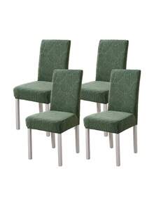 1pc Jacquard Solid Color Elastic Chair Cover, All-Season Universal Fit For Living Room, Dining Room, Home Chair Decoration - Green - View 10