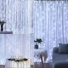 LED Curtain String Lights Battery Powered 8 Mode Lighting Festoon Wedding Party Fairy Light Christmas Decoration For Home Room Garden - AA Battery Box Curtain Light - View 11