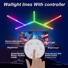 DIY 模組化 RGB 智慧壁燈,APP 控制幾何 LED 壁燈,音樂同步,1600 萬色 40+ 動態效果,易安裝模組化氛圍夜燈,適用於遊戲室、臥室、客廳、酒吧裝飾 - DIY燈具 - 查看 8