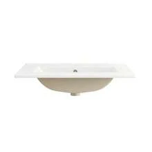 61 Cm Floor-Standing Bathroom Vanity, White Lacquer, With Three Drawers, Single Door With Shelves And Large Storage Space Under The Sink, Faucet Not Included - White - View 10
