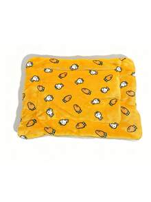 Cartoon Print Fleece Pet Mat, Random Inner Lining Color, Windproof And Warm, Thickened Rabbit Foot Pad, Suitable For Small Pets - A - View 8