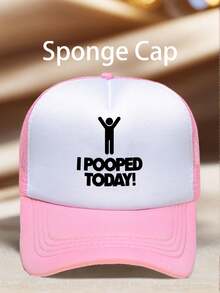 1 PC Men's "I POOPED TODAY!" Printed Hat, Adjustable, UV-Protective, Ideal For Hiking, Mountain Climbing, And Travel - Multicolor - View 12