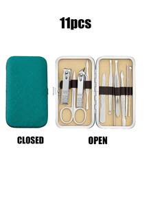 16pcs/11pcs Multi-Function Nail & Foot Care Tool Set, Nail Clipper Set For Dead Skin Trimming, Manicure Kit Reusable And Durable, Pedicure Set Suitable For Nails, Feet, Eyebrows, Travel Nail Kit With Portable Storage Box, Easy To Carry - Multicolor - View 12