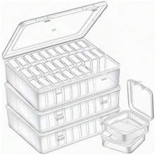 Bead Storage Box, Small Transparent Plastic Storage Box With Hinged Lid And Labels, Craft Storage Box For Bracelets, Jewelry, Diamonds, Clay Beads, Screws, Seeds, Small Parts Mini Box - Multicolor - View 5