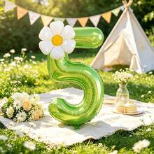 Green And White Daisy Party Balloon Set For Birthday Parties Photo Booth Props Anniversary Celebrations Holiday Decorations Outdoor Events Backdrop Walls And Photography Backgrounds - View 12