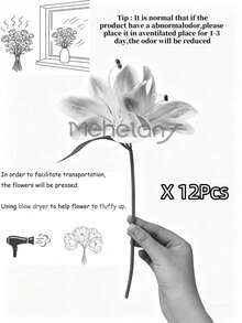 MEHELANY 6/1件裝粉色人造百合花，仿真花飾，塑膠假花，適用於居家裝飾花束、DIY婚禮新娘禮物、生日派對用品、桌面中心裝飾、秋季感恩節與萬聖節豐收拍照背景裝飾 - 粉紅紫 - 查看 7