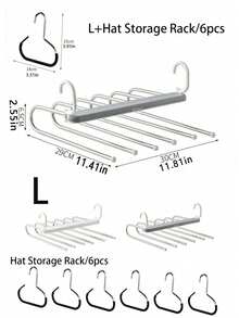 1pc Foldable Retractable Clothing Rack, Pants Hanger, Closet Organizer, 6pcs Stainless Steel Hat Rack, Hanging Hat Rack For Closet, Wardrobe, Multi-Functional Hat Display Rack, 5pcs Vacuum Storage Bags, Moisture Proof, Dustproof, Mildew Proof Sealed Clothes Storage Bags, Bedding Storage Bags - White - View 13