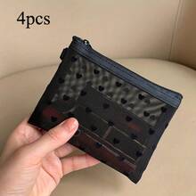 2pcs Heart-Shaped Transparent Storage Bags, Beige And Black, Foldable, Suitable For Lipsticks And Small Items, Sold By Black Shopp ,Room Decor - Multicolor - View 21