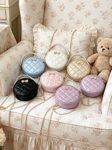 1PC New Cylinder Handbag Crossbody Bag, Zipper Design, Adjustable Shoulder Strap, Pearl Chain. Suitable For Daily Outings, Shopping, Can Easily Hold Daily Essentials, Versatile Item, Applicable To Various Styles And Occasions. - Multicolor - View 1