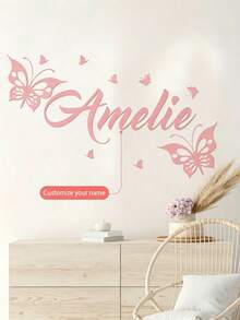 Custom Designed Classic Butterfly & English Letter Wall Decals, Suitable For Bedroom, Living Room, Study And Dining Room Decoration, Self-Adhesive Removable PVC Wall Stickers - Multicolor - View 15