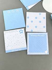 4pcs/Set Kertas Tempel Motif Daun Semanggi yang Sangat Menarik, Dapat Dipindahkan, Kertas Tempel Memo Minimalis Lucu untuk Pelajar, Ukuran 75*75mm, Bantalan Memo Kantor Kreatif, Perlengkapan Penting untuk Kembali ke Sekolah, Hadiah untuk Pelajar - Satu-Ukuran - View 6