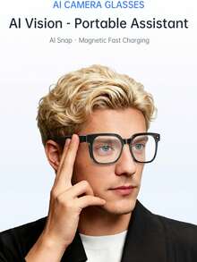 AI Smart Photography Glasses, Bluetooth Calling, 8MP Camera, AI Translation, Anti-Shake Video Recording, Open-Ear Audio, Bluetooth Calling Music Playback Function, AI Recognition Translation Function, Hands-Free Operation Smart Glasses, Suitable For Sports And Travel Scenarios - View 2