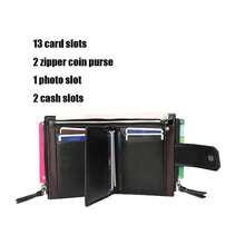 CAIBAOLAI Women's RFID Zipper Credit Card Wallet PU Leather Coin Purse Snap Button Tri-Fold Unisex Wallet,Wallets For Man - Multicolor - View 7
