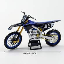 14# Painted Off-Road Motorcycle Model, Die-Cast Alloy Motorcycle Model, Suitable For Motorcycle Enthusiasts Collection And Gift - Multicolor - View 1