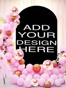 1pc Custom Arched Backdrop Covers With Personalized Photo Or Graphic Designs-Perfect For Weddings, Birthday Parties, And Banquet Decorations - Multicolor - View 4
