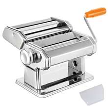 Manual Pasta Roller Machine, Width Noodle Maker For Pasta, Spaghetti, Fettuccine, Lasagna, Stainless Steel - Silver - View 3