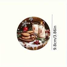8pcs Heat-Resistant Wooden Coasters - Christmas Winter Theme Design, Featuring Reindeer, Gingerbread Man, Snowman, Penguin And Santa Claus Patterns - Multi-Holiday Applicable Coffee Tea Drink Tabletop Protection Pads - Kitchen Party Decoration Gift - Multicolor - View 2