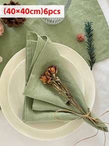 2/6/12pcs Spring/Summer Lightweight Solid Color Absorbent Cloth Napkins, Washable And Reusable, Suitable For Restaurant, Kitchen, Wedding, Banquet Decoration, Daily Home Decor - Multicolor - View 32