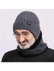 1pc Men's Thick Wool Earflap Knit Hat, Perfect Gift For Father, Ideal For Christmas Or Valentine's Day - A - View 2