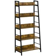 Industriële schuine boekenkast met 5 planken, 70L x 35B x 150H cm - A - Bekijken 1