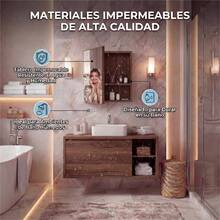 Botiquín con Espejo para Baño, Gabinete de Pared Impermeable con Compartimentos para Medicamentos, Cosméticos y Productos de Higiene, Organizador Multifuncional Ahorrador de Espacio para Baño, Recámara y Hogar, Diseño Compacto, Práctico y Fácil de Limpiar - Marrón - Ver 6