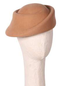 HIMESPORT Wool Felt Fascinators Hats For Women Elegant Vintage Beret Winter Small Top Lady Luxury Wedding Formal Church Tea Party Dress Cocktail Cap Female Hat - Solid Color - View 5