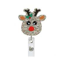 1pc Christmas Stretchable Badge, Snowman Elk Christmas Tree Acrylic Badge Clip, Suitable For Nurses, Doctors, Teachers, Homecoming Season, Halloween, Christmas - A - View 8