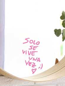 Positive Affirmation Mirror Wall Decal: "You Only Live Once" Heart-Shaped Smiling Sticker - A - View 10