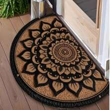 1pc Vintage Semi-Circle Door Mat Rug, Floral Pattern, Suitable For Entryway, Outdoor Welcome Mat, Kitchen, Doorway, Outdoor Area, Living Room, Bedroom, Bathroom And Hallway, Fashionable Holiday Gift, Decorative Gift - A - View 10