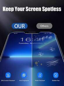 5pcs High Definition Tempered Glass Screen Protector, Compatible With Apple Models, 1:1 High Definition Image Quality, Scratch-Resistant, Shatter-Resistant, Durable, Suitable For Apple X/XR/11/12/13/14/15/16/16 Plus/16 Pro/16 Pro Max/17 Promax/17 Pro/17/17 Air Full Series - Clear - View 3