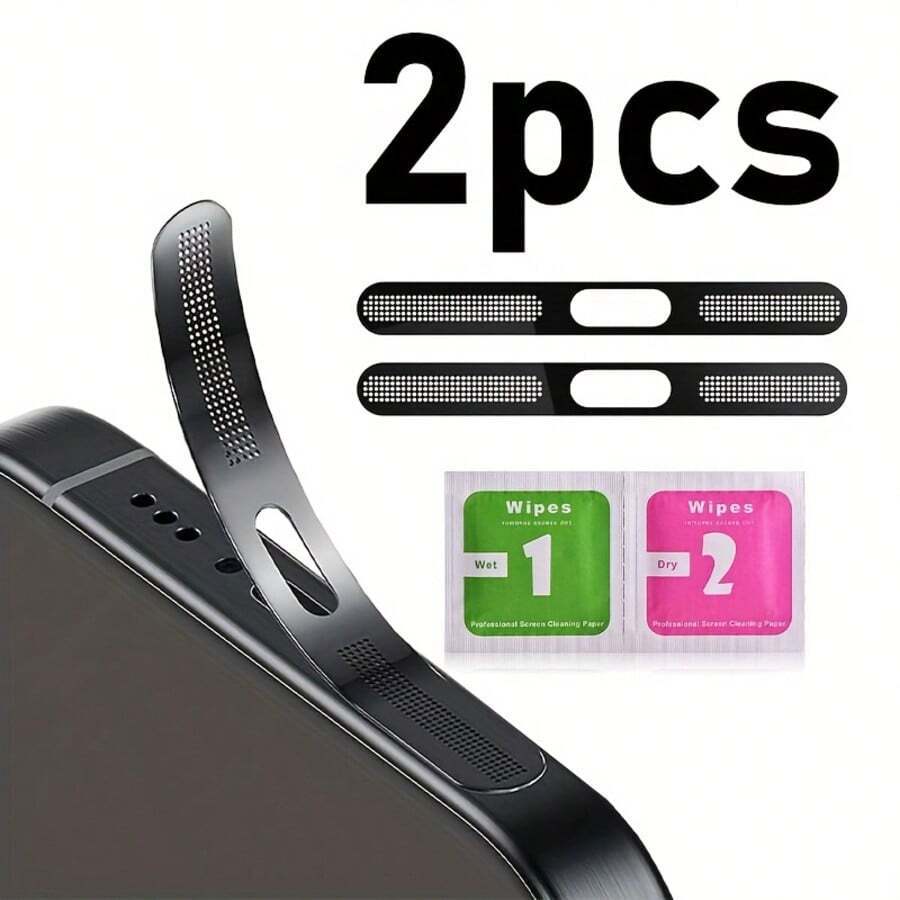 1 Set Metal Speaker Anti‑Dust Mesh For IPhone 16/17 Series, Adhesive Dust Net Stickers With Wet & Dry Cleaning Wipes, Phone Speaker Protection Accessories - Multicolor - View 1