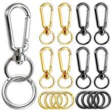 16 st dubbelöppnande roterande fjäderlås och fjäderringar i legering, lämpliga för nyckelringar, nyckelband, väskor, husdjurshalsband, DIY-pyssel och presenttillverkning - 7G platt spännfjäderspiral - Visa 1