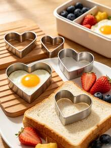 5pcs Heart-Shaped Stainless Steel Cookie Cutter Set, Multi-Size Heart Mousse Ring, Material, Smooth Edges For Hands, Suitable For Making Cookies, Pudding, Mini Cakes, Fruit Slices. Perfect For Home Baking, Parent-Child DIY, Valentine's Day Dessert Table, Heat-Resistant And Durable, Easy To Clean And Store, Ideal For Beginner Baking Enthusiasts And Private Studios, Multi-Functional Kitchen Baking Tool, Valentine's Day, Christmas, Mother's Day, Halloween, Back To School, Gift. - View 11