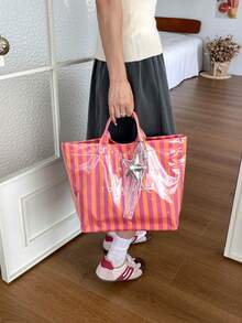 時尚托特包 大容量女款手提包 休閒百搭高品質日常通勤包 女生時尚購物包 - 彩色 - 查看 5