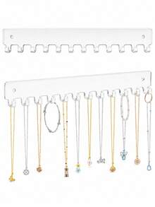 Giá treo vòng cổ gắn tường bằng acrylic – Kệ sắp xếp trang sức với 12 móc; Móc treo vòng cổ gắn tường cho phụ nữ và bé gái - Xem 9