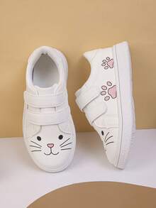 1 Pasang Sepatu Olahraga Anak Unisex dengan Perekat Velcro, Serbaguna, Nyaman, Kasual, Anti Selip, Sol Datar, Cocok untuk Semua Musim - Putih - View 6