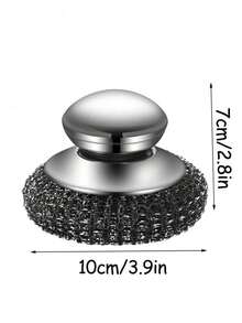 1/2pcs Stainless Steel Pot Brush With Handle, Heavy Duty Dish Scrubbing Steel Wire Brush, Suitable For Pots, Pans, Grills, Sinks - 2pcs - View 3