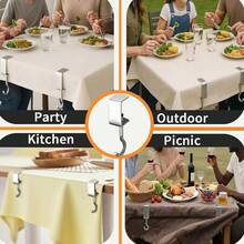 6/2pcs Adjustable Tablecloth Clips, Heavy Duty Windproof Tablecloth Clips, Multi-Purpose Table Side Hooks, Picnic, Dining, Wedding, Graduation Party Adjustable Table Edge Hangers, Student Backpack Hangers - View 2