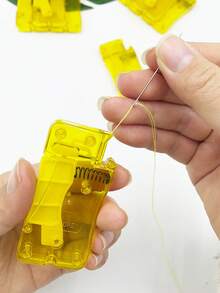 Automatic Threading Needle Threader For Home Use, Transparent Yellow Spring Structure Fast Threading, Size 3.5*7.2cm, Effortless Operation, Suitable For Hand Sewing Needles, Cross Stitch, Fabric DIY, Sewing Accessories For Elderly Home Mending - Threading Device for the Blind - View 5