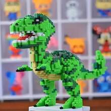 4500+ Pieces Green Dinosaur T-Rex Building Blocks Toy, Suitable For Party And Games, Can Be Used As Gift - Adult Stress Relief Toy, Home Decor Gift, 3D Puzzle Blocks, Perfect Fashion Gift For Holidays. - Multicolor - View 10