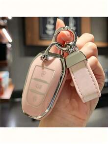Multi‑Color Pink Car Key Fob Cover With Key Ring,Drop‑Proof Shell,Bag Decoration,Xmas Birthday Gift,Sweet Accessory For Ladies - Multicolor - View 12