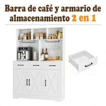 Alacena Gabinete De Madera Blanco Con 3 Cajones Y 3 Puertas - Blanco - Ver 5