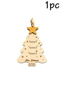 Custom Teacher Name Christmas Ornament, Personalized Classroom Tree Hanging Decor, Teacher Appreciation Holiday Keepsake, Customized Christmas Tree Decoration, Customizable Year & Name Gift, Festive Home Decor, Holiday Gift, Christmas Keepsake - Style C - View 15