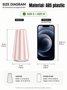 1个手绘现代简约粉白花瓶，创意设计，是波西米亚风格家居装饰、室内装饰、插花的完美之选。 - 粉色 - 查看 2