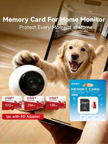 EAGET High Stability TF Memory Card For Security Camera, A1 U3 V30 Surveillance Micro SD Card With SD Adapter Indoor Outdoor Use - View 8
