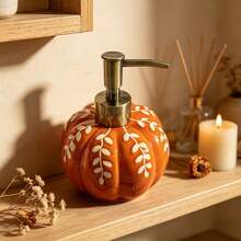 Halloween Thanksgiving Pumpkin Soap Dispenser, Orange Ceramic Liquid Hand Soap Bottle, Refillable Pump Head Lotion Container, Farmhouse Style Autumn Decor, Suitable For Bathroom Kitchen Bedroom Countertop - Multicolor - View 8
