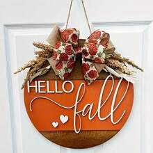 2 Styles Of Autumn Flower Basket Decor, With Built-In Hanging Rope For Direct Hanging, Suitable For Door, Entryway Wall, Creating Autumn Harvest Season Atmosphere Home Decor - A - View 5