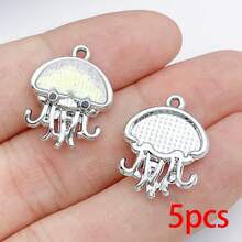 5/20pcs Silvery Ocean Charms Rhinestone Shell Starfish Mermaid Tail Dolphin Jellyfish Pendant For DIY Bracelet Necklace Jewelry Making Findings - Multicolor - View 18